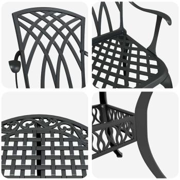 Garten Essgruppe 7 pcs Schwarz Aluminium