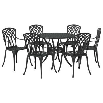 Garten Essgruppe 7 pcs Schwarz Aluminium