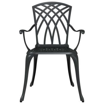 Garten Essgruppe 7 pcs Schwarz Aluminium
