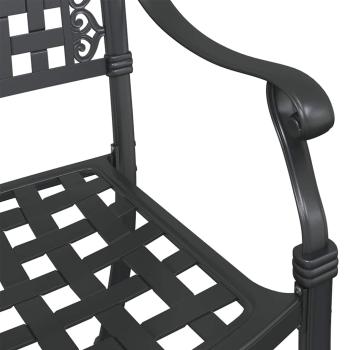 Gartentisch Set 3 pcs Schwarz Gussaluminium