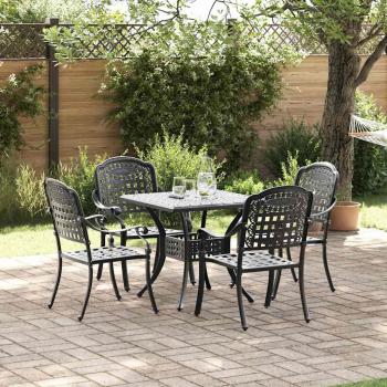 ARDEBO.de - Gartentisch Set 5 pcs Schwarz Gussaluminium