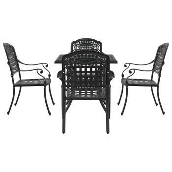 Gartentisch Set 5 pcs Schwarz Gussaluminium