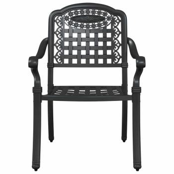 Gartentisch Set 5 pcs Schwarz Gussaluminium