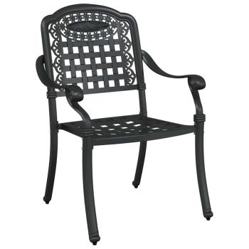 Gartentisch Set 5 pcs Schwarz Gussaluminium