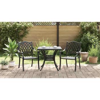 Gartentisch Set 3 pcs Schwarz Gussaluminium