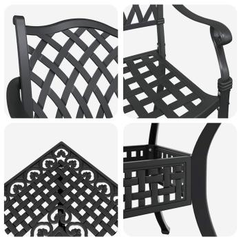 Gartentisch Set 5 pcs Schwarz Gussaluminium