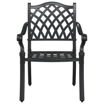 Gartentisch Set 5 pcs Schwarz Gussaluminium