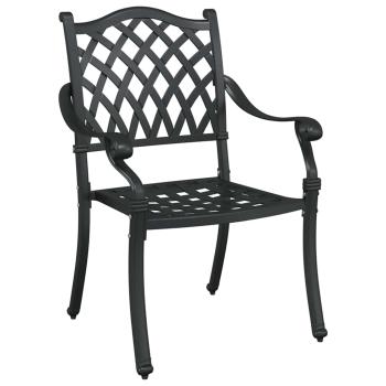 Gartentisch Set 5 pcs Schwarz Gussaluminium
