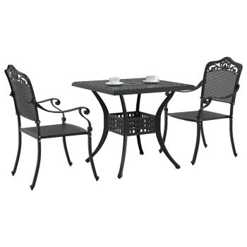 ARDEBO.de - Gartentisch Set 3 pcs Schwarz Gussaluminium