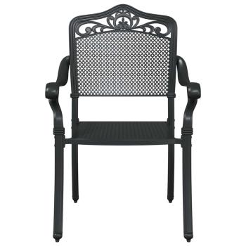 Gartentisch Set 5 pcs Schwarz Gussaluminium