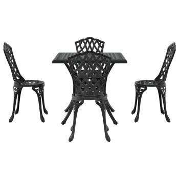 Gartentisch Set 5 pcs Schwarz Gussaluminium
