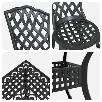 Gartentisch Set 5 pcs Schwarz Gussaluminium