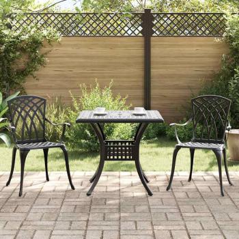 ARDEBO.de - Gartentisch Set 3 pcs Schwarz Gussaluminium