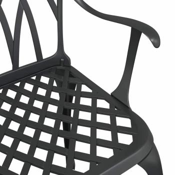 Gartentisch Set 3 pcs Schwarz Gussaluminium