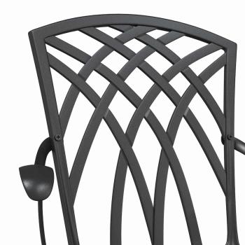 Gartentisch Set 3 pcs Schwarz Gussaluminium