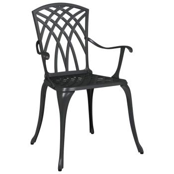 Gartentisch Set 5 pcs Schwarz Gussaluminium
