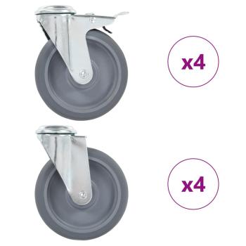 ARDEBO.de - 8 Stk. Lenkrollen mit Rückenloch 125 mm