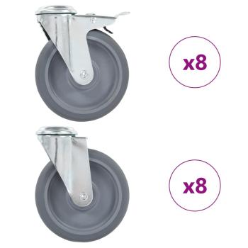 ARDEBO.de - 16 Stk. Lenkrollen mit Rückenloch 125 mm