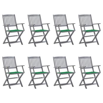 ARDEBO.de - Klappbare Gartenstühle 8 Stk. mit Kissen Massivholz Akazie