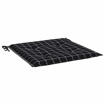 Gartenstuhl-Kissen 4 Stk. Schwarz Karomuster 40x40x3 cm Stoff
