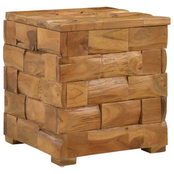 Aufbewahrungshocker Braun 40 x 40 x 45 cm Massives Teakholz