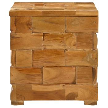Aufbewahrungshocker Braun 40 x 40 x 45 cm Massives Teakholz