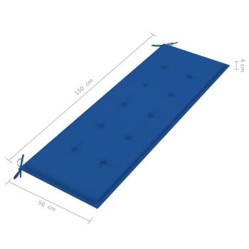 Stapelbare Gartenbank mit Auflage 159 cm Massivholz Teak