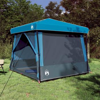 ARDEBO.de - Camping-Zelt-Set mit Dach 2 pcs Blau Taffeta und Stoff