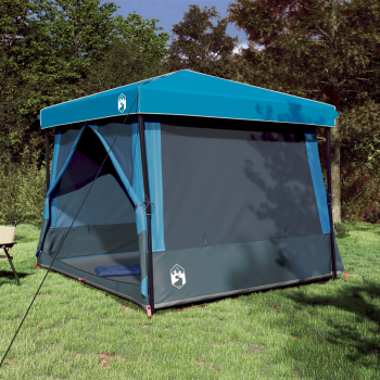 Camping-Zelt-Set mit Dach 2 pcs Blau Taffeta und Stoff