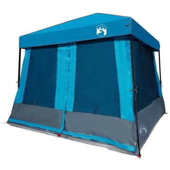 Camping-Zelt-Set mit Dach 2 pcs Blau Taffeta und Stoff