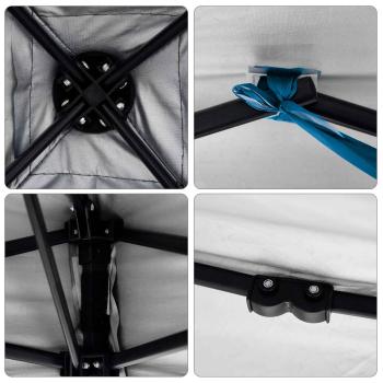 Camping-Zelt-Set mit Dach 2 pcs Blau Taffeta und Stoff