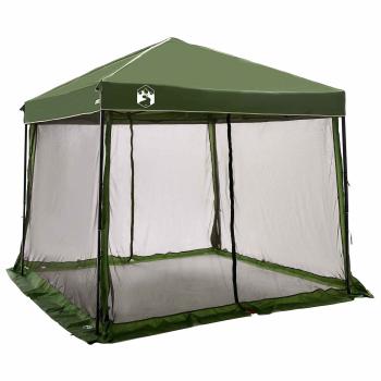 Camping-Zelt-Set mit Dach 2 pcs Grün Taffeta und Stoff