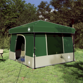 Camping-Zelt-Set mit Dach 2 pcs Grün Taffeta und Stoff