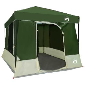 Camping-Zelt-Set mit Dach 2 pcs Grün Taffeta und Stoff