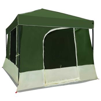 Camping-Zelt-Set mit Dach 2 pcs Grün Taffeta und Stoff