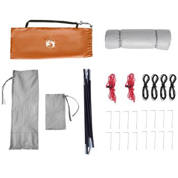 Camping-Zelt-Set mit Dach 2 pcs Orange Taffeta und Stoff