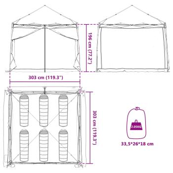 Camping-Zelt-Set 2 pcs Grau und Orange Taffeta und Stoff