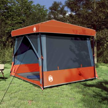 ARDEBO.de - Camping-Zelt-Set 2 pcs Grau und Orange Taffeta und Stoff