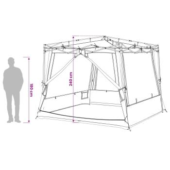Camping-Zelt-Set 2 pcs Grau und Orange Taffeta und Stoff