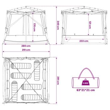 Camping-Zelt-Set 2 pcs Grau und Orange Taffeta und Stoff