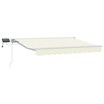 Manueller Markisenrahmen mit LEDs Creme und Weiß 2,5 x 2 m