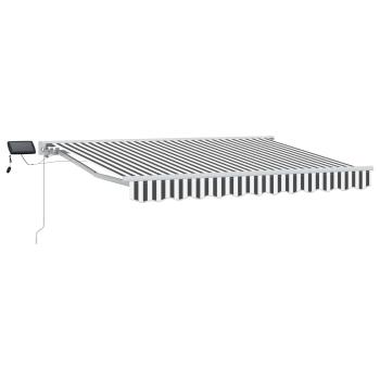 Manueller Markisenrahmen mit LEDs Anthrazit und Weiß 3 x 2,5 m
