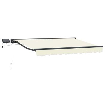 Manueller Markisenrahmen mit LEDs Creme und Anthrazit 2,5 x 2 m