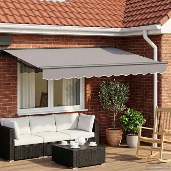 ARDEBO.de - Manueller Markisenrahmen mit LEDs 3 x 2,5 m