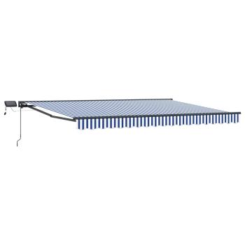 Manueller Markisenrahmen mit LEDs Blau, Weiß, Anthrazit 5 x 3 m