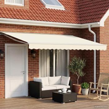 ARDEBO.de - Elektrische ausziehbare Markise Creme 4 × 3,5 m