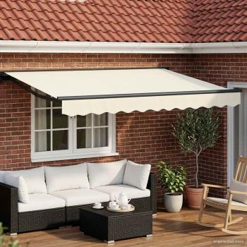 ARDEBO.de - Elektrische ausziehbare Markise Creme 3,5 x 2 m