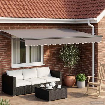 ARDEBO.de - Elektrisches Markisenrahmen Anthrazit 3,5 x 2,5 m Aluminium
