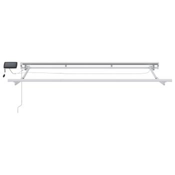 Manueller Markisenrahmen mit LEDs Weiß 2,5 x 2 m Aluminium