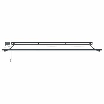 Manueller Markisenrahmen mit LEDs Anthrazit 5 x 3 m Aluminium